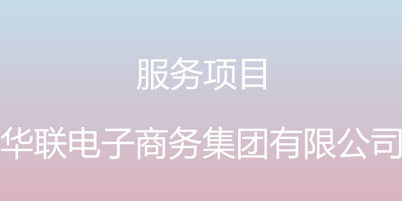 服务项目 - 华联电子商务集团有限公司