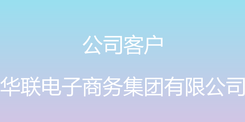 公司客户 - 华联电子商务集团有限公司